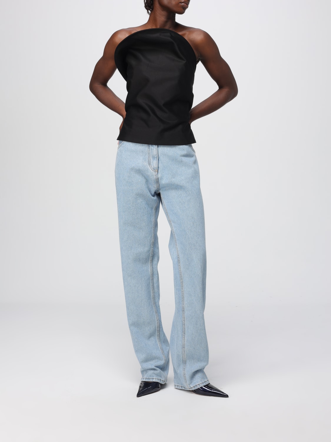 MAGDA BUTRYM JEANS: Pants woman Magda Butrym, Gnawed Blue - Img 2