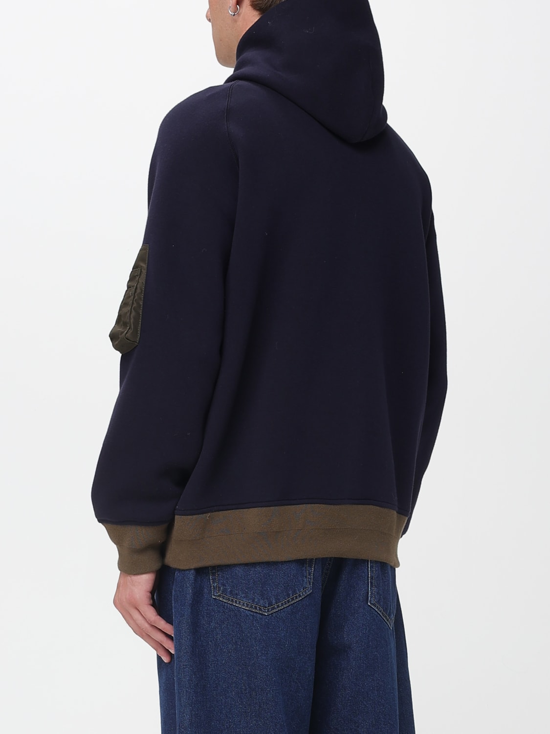 SACAI GIACCA: Bomber con cappuccio Sacai in cotone , Blue - Img 3