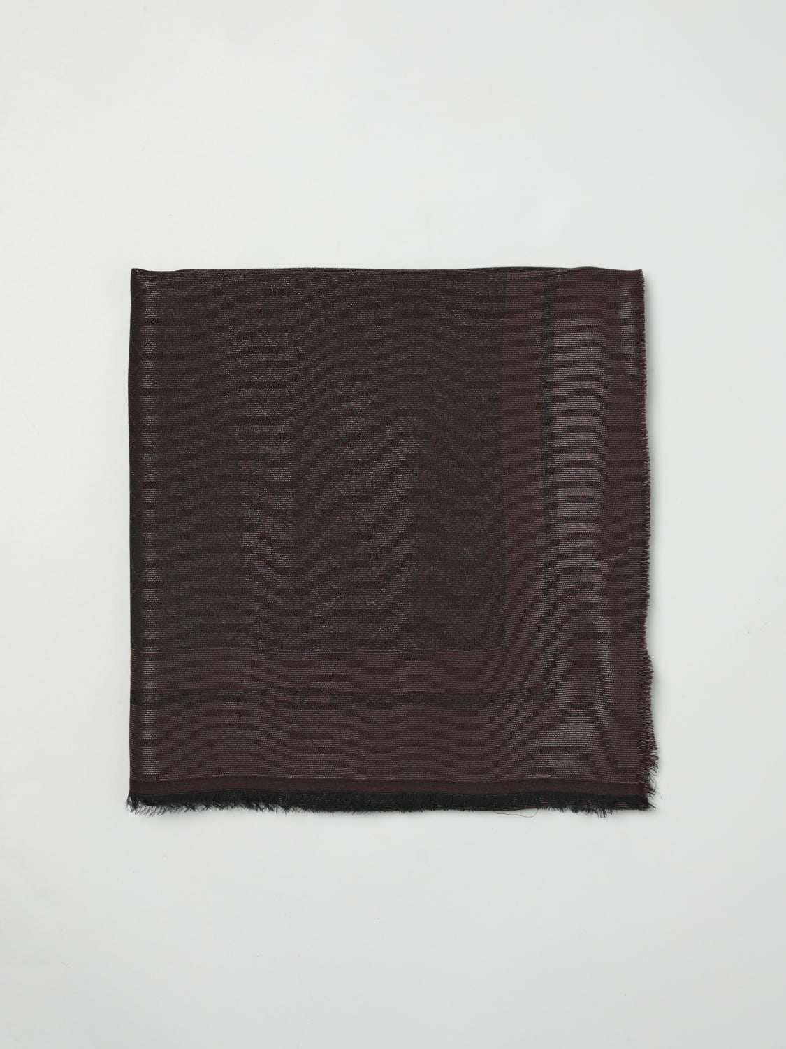 ELISABETTA FRANCHI SCIARPA: Sciarpa Elisabetta Franchi in viscosa con monogram jacquard , Caffe - Img 1