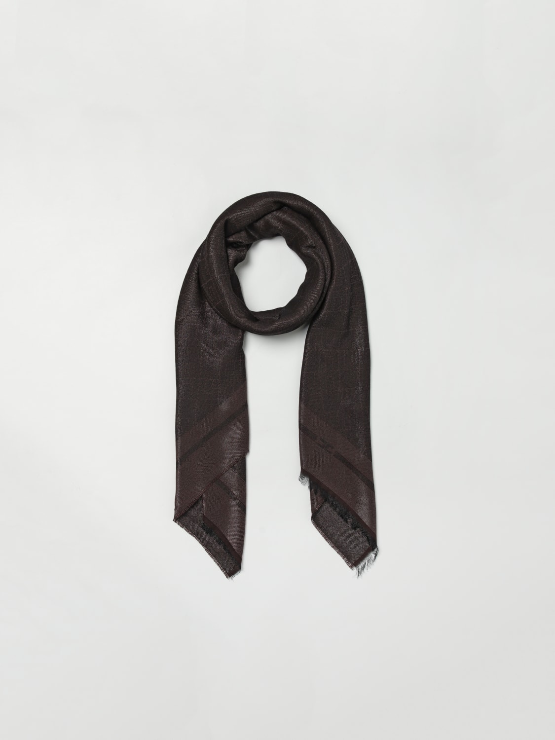 ELISABETTA FRANCHI SCIARPA: Sciarpa Elisabetta Franchi in viscosa con monogram jacquard , Caffe - Img 2