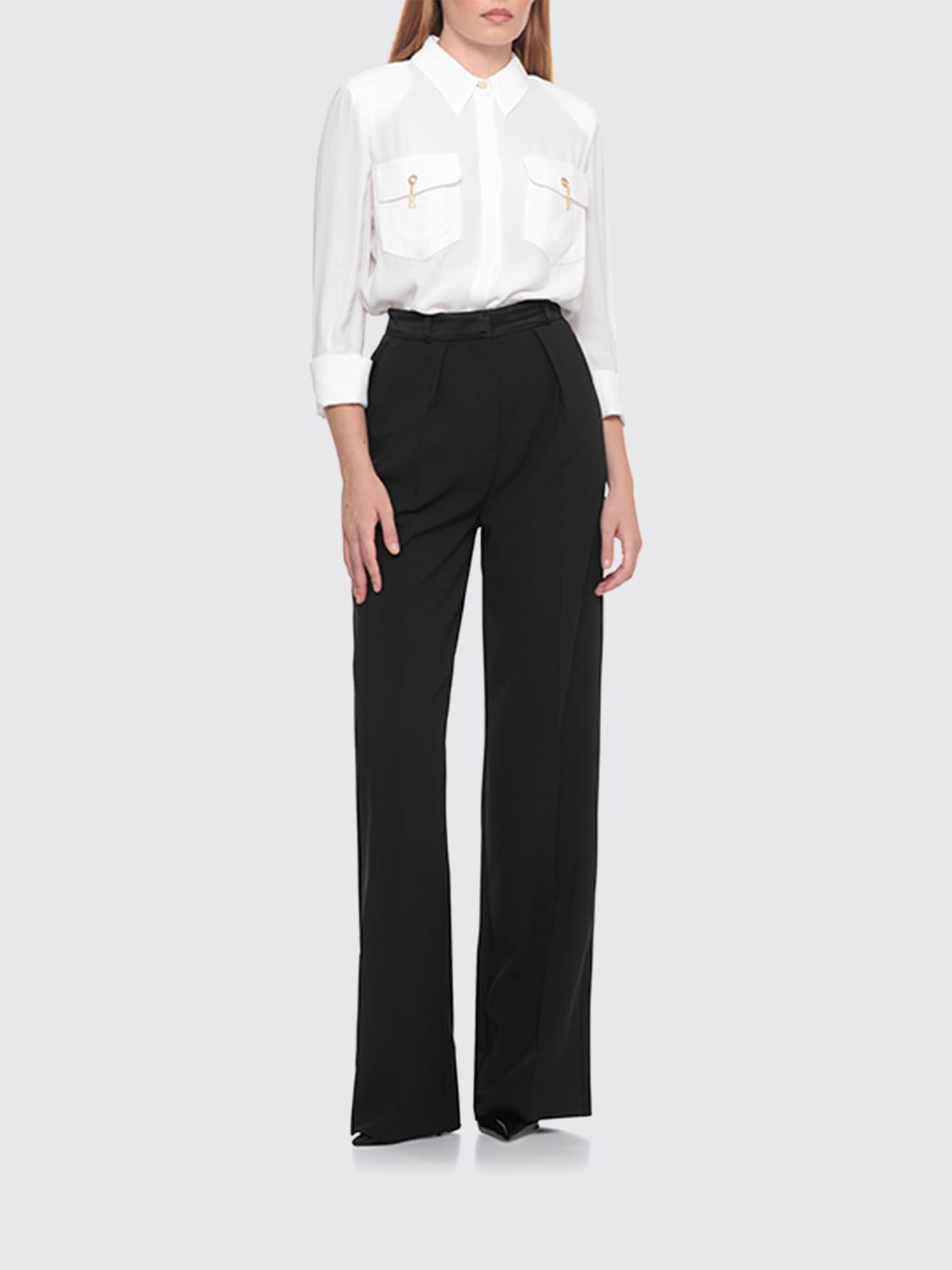 ELISABETTA FRANCHI CAMICIA: Camicia Elisabetta Franchi in viscosa , Avorio - Img 4