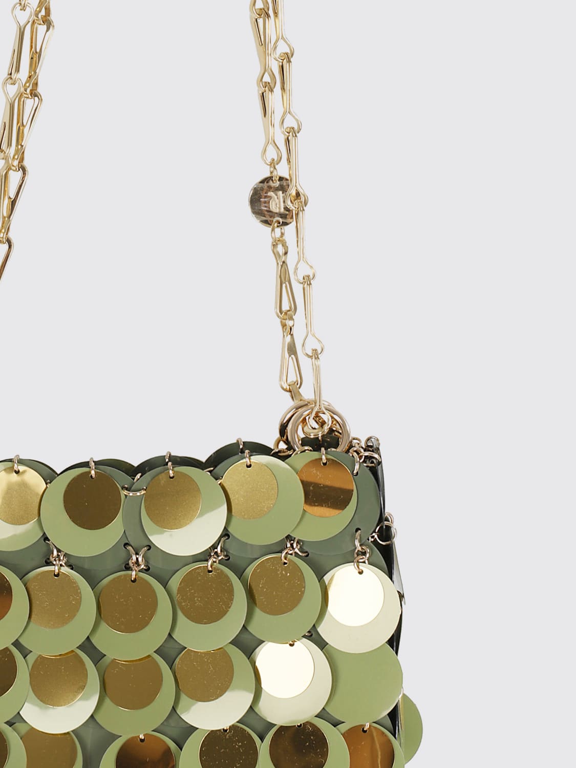 RABANNE MINI BAG: Shoulder bag woman Rabanne, Green - Img 3
