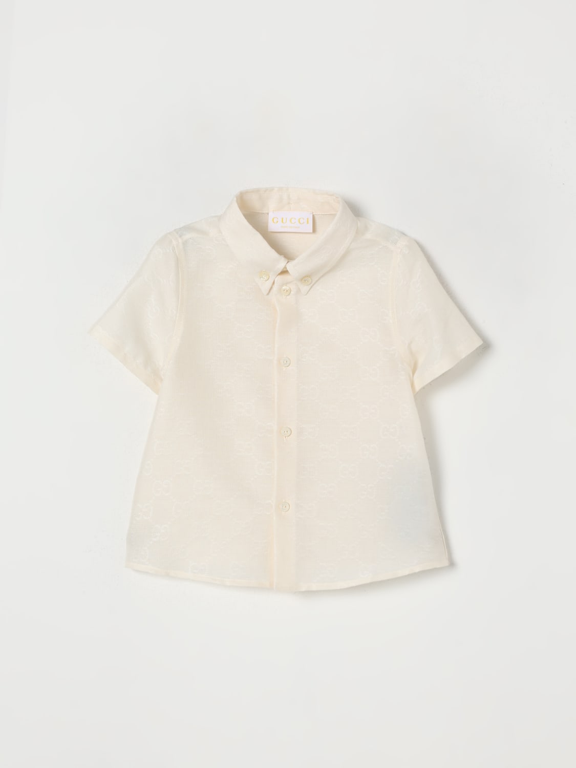GUCCI CAMICIA: Camicia Gucci in cotone con monogram , Bianco - Img 1