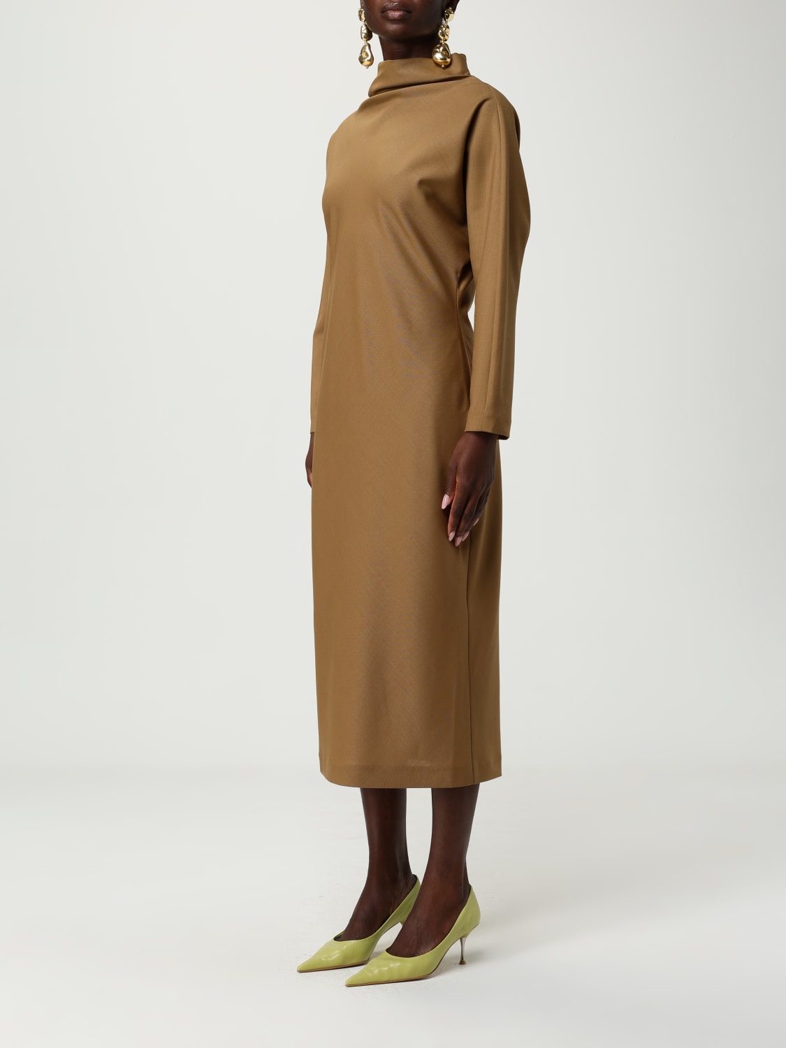 ALBERTA FERRETTI 连衣裙: 连衣裙 女士 Alberta Ferretti, 棕色 - Img 3