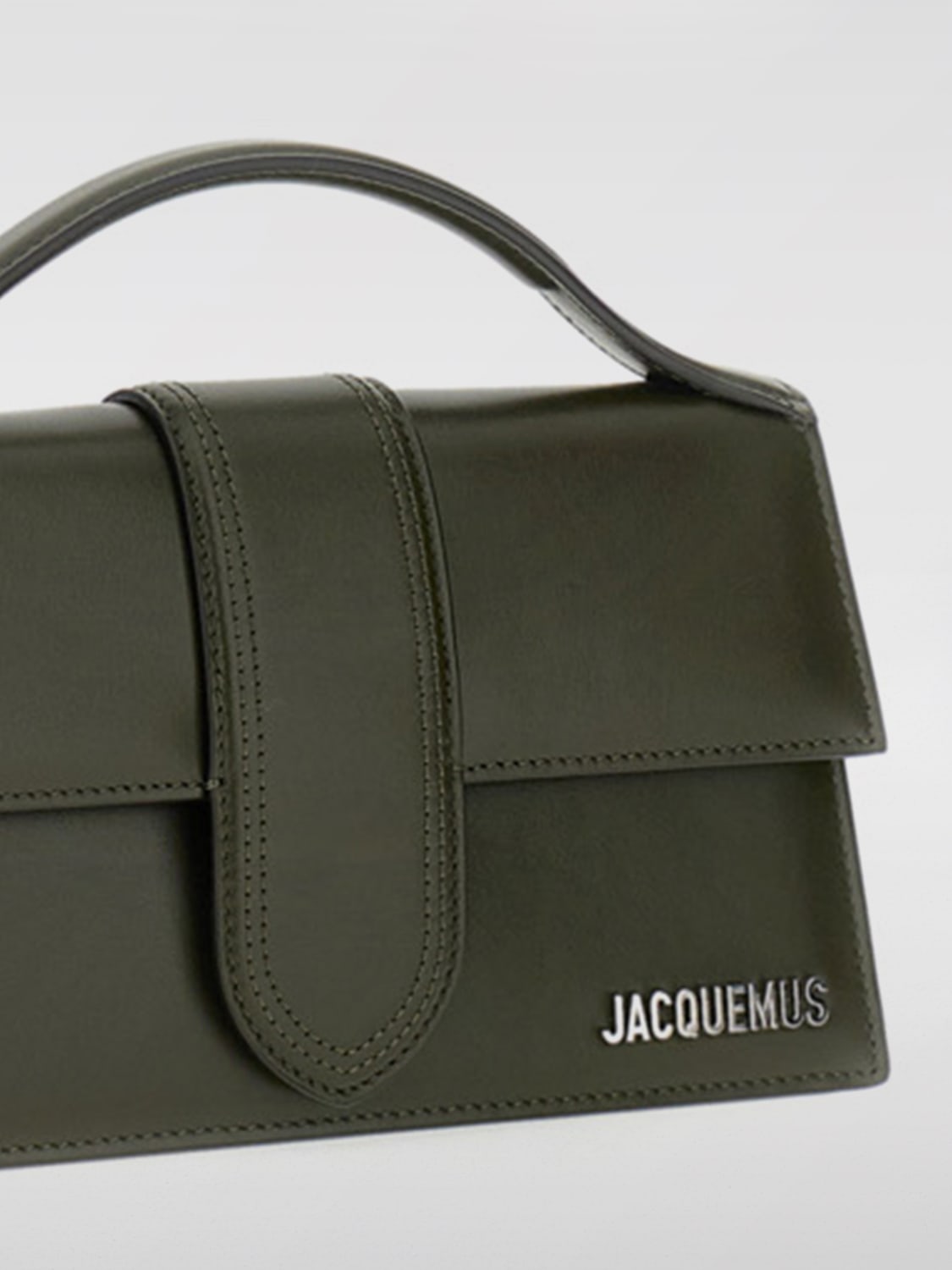 JACQUEMUS BORSA MINI: Borsa Le Grand Bambino Jacquemus in pelle , Verde - Img 3
