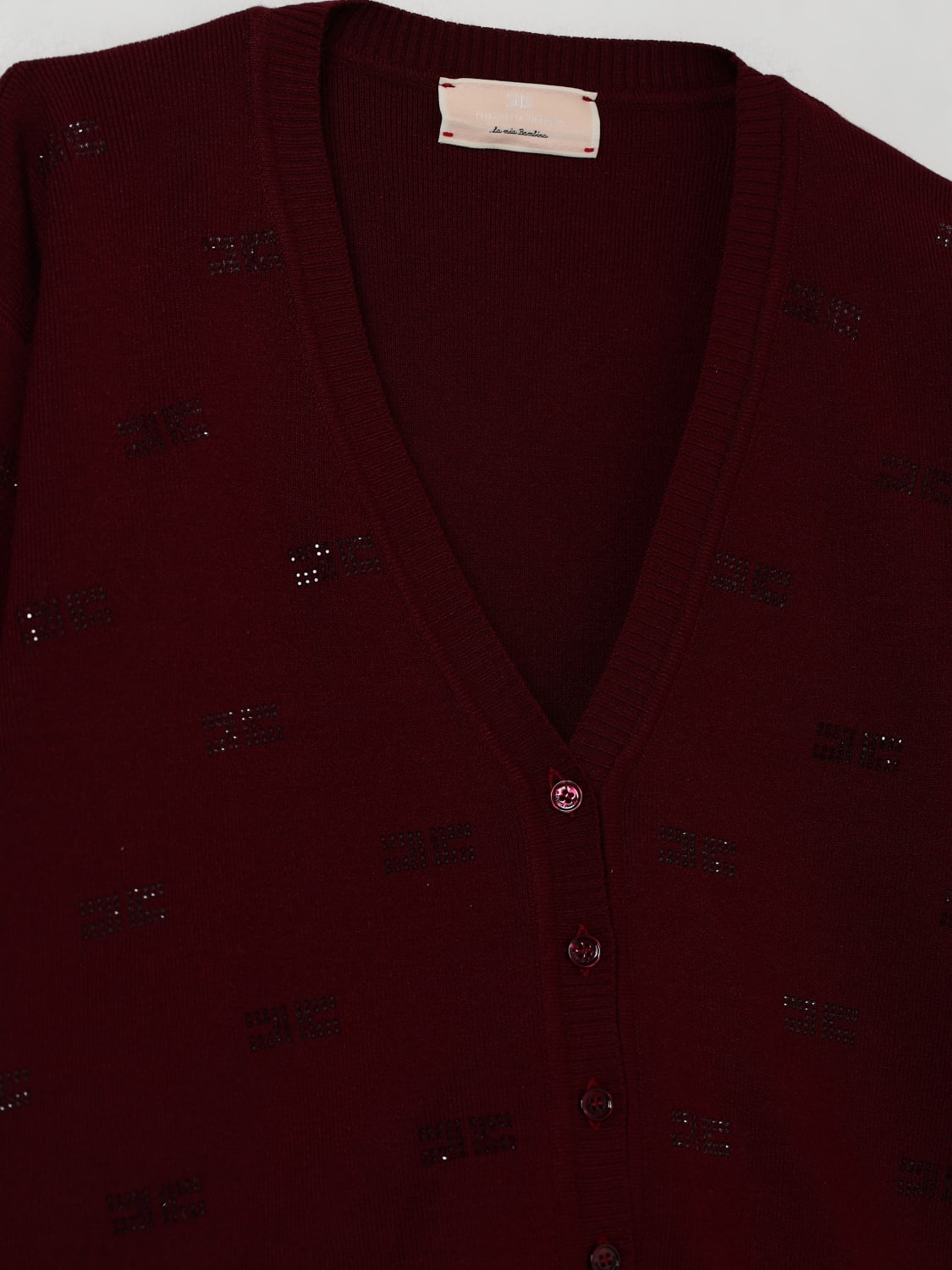 ELISABETTA FRANCHI LA MIA BAMBINA 毛衣: 外套 儿童 Elisabetta Franchi La Mia Bambina, 樱桃色 - Img 3