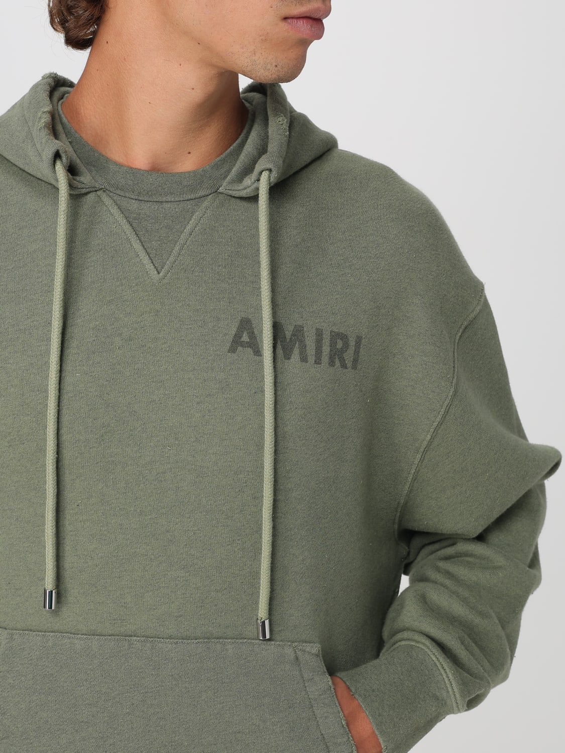 AMIRI FELPA: Felpa con cappuccio Amiri in cotone , Verde - Img 5