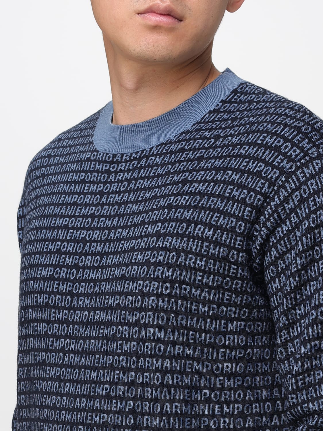 EMPORIO ARMANI SWEATER: Sweater men Emporio Armani, Blue - Img 3