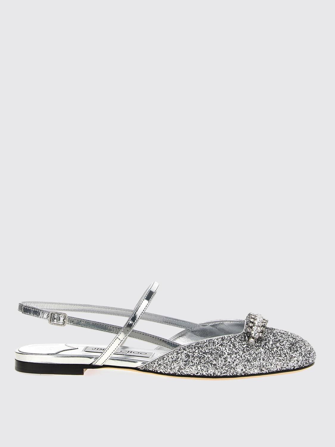 JIMMY CHOO BALLET FLAT: Flat sandals woman Jimmy Choo, Silver - Img 1