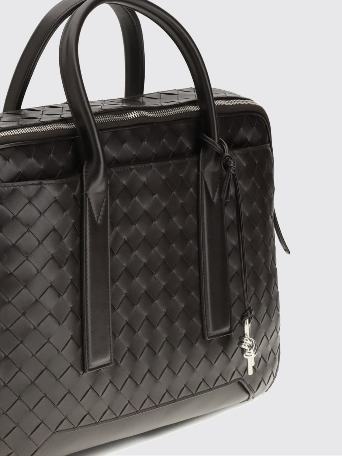 BOTTEGA VENETA BORSA: Borsa Business Getaway Bottega Veneta in pelle intrecciata, Silver - Img 3