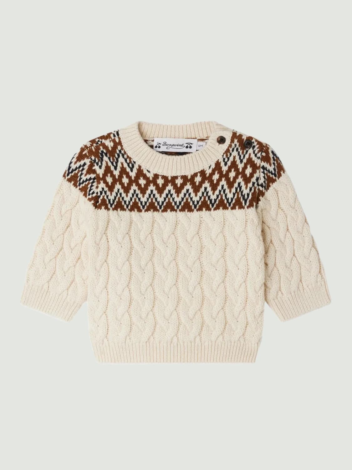 BONPOINT PULL: Pull enfant Bonpoint, Marron - Img 1