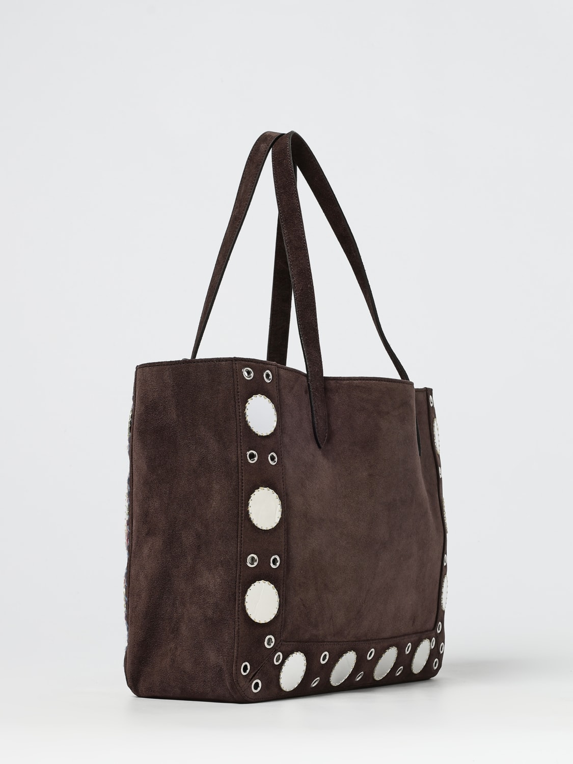 VALENTINO GARAVANI BORSA A TRACOLLA: Borsa Valentino Garavani in camoscio con ricami e paillettes specchiate , Moro - Img 3