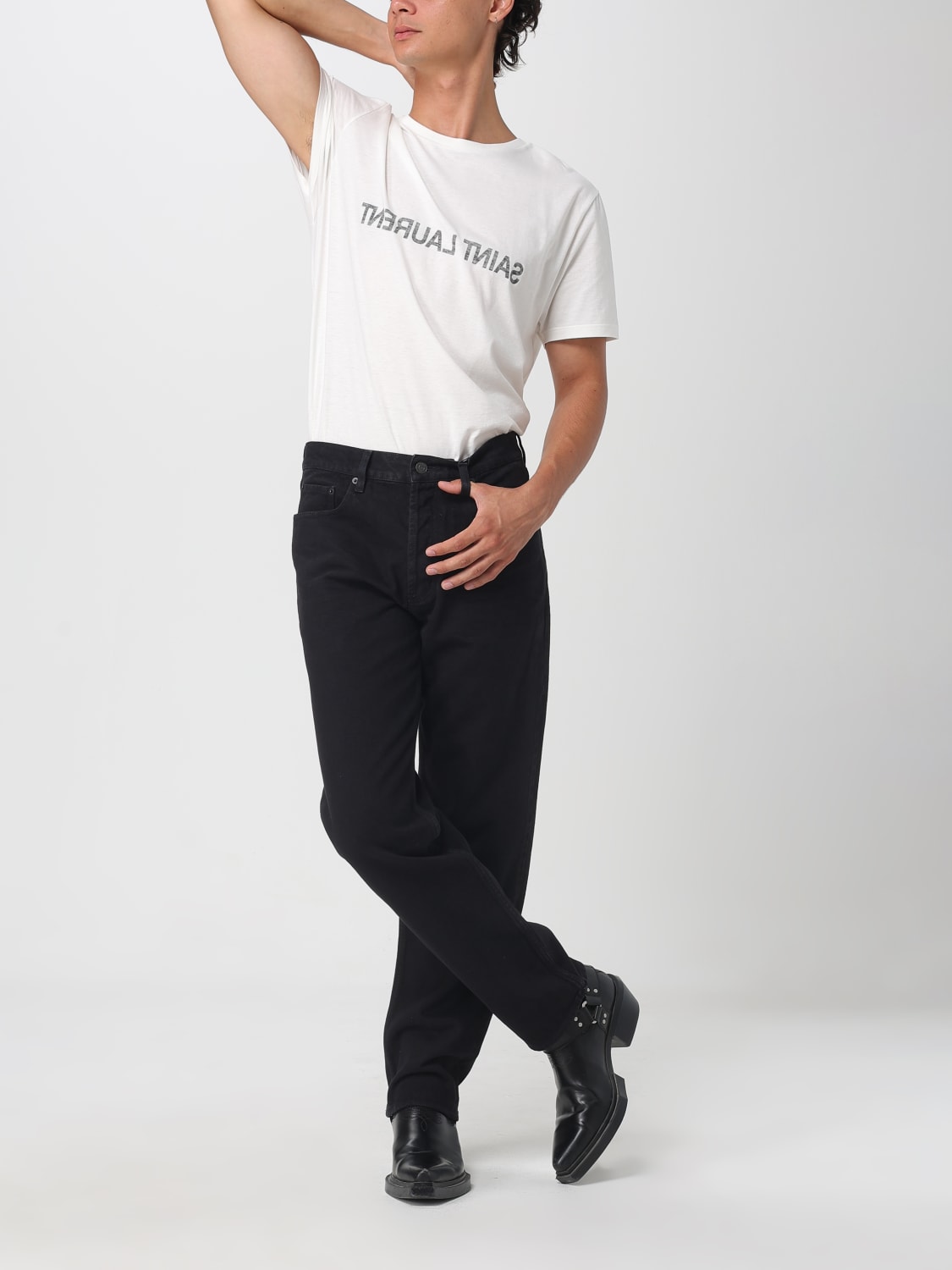 SAINT LAURENT T-SHIRT: T-shirt homme Saint Laurent, Naturel - Img 2