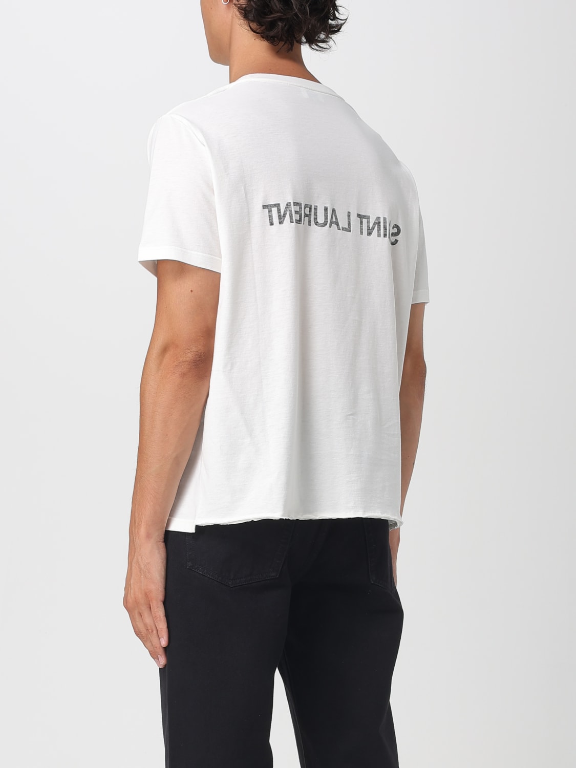 SAINT LAURENT T-SHIRT: T-shirt homme Saint Laurent, Naturel - Img 3