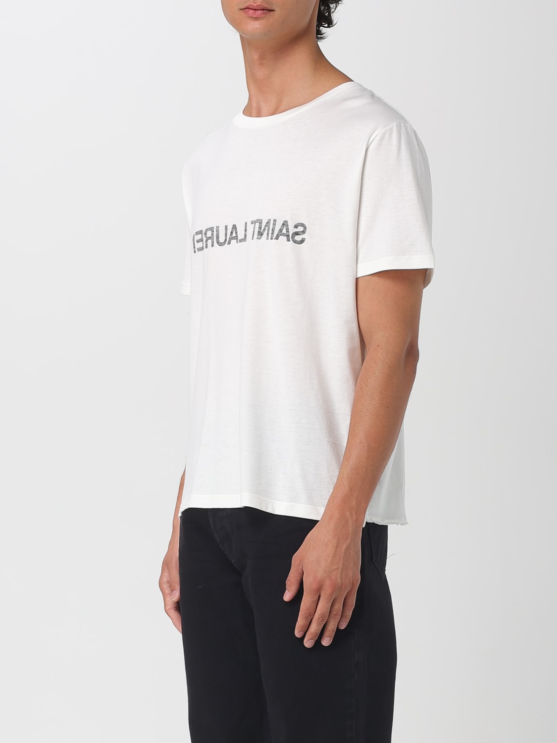 SAINT LAURENT T-SHIRT: T-shirt homme Saint Laurent, Naturel - Img 4