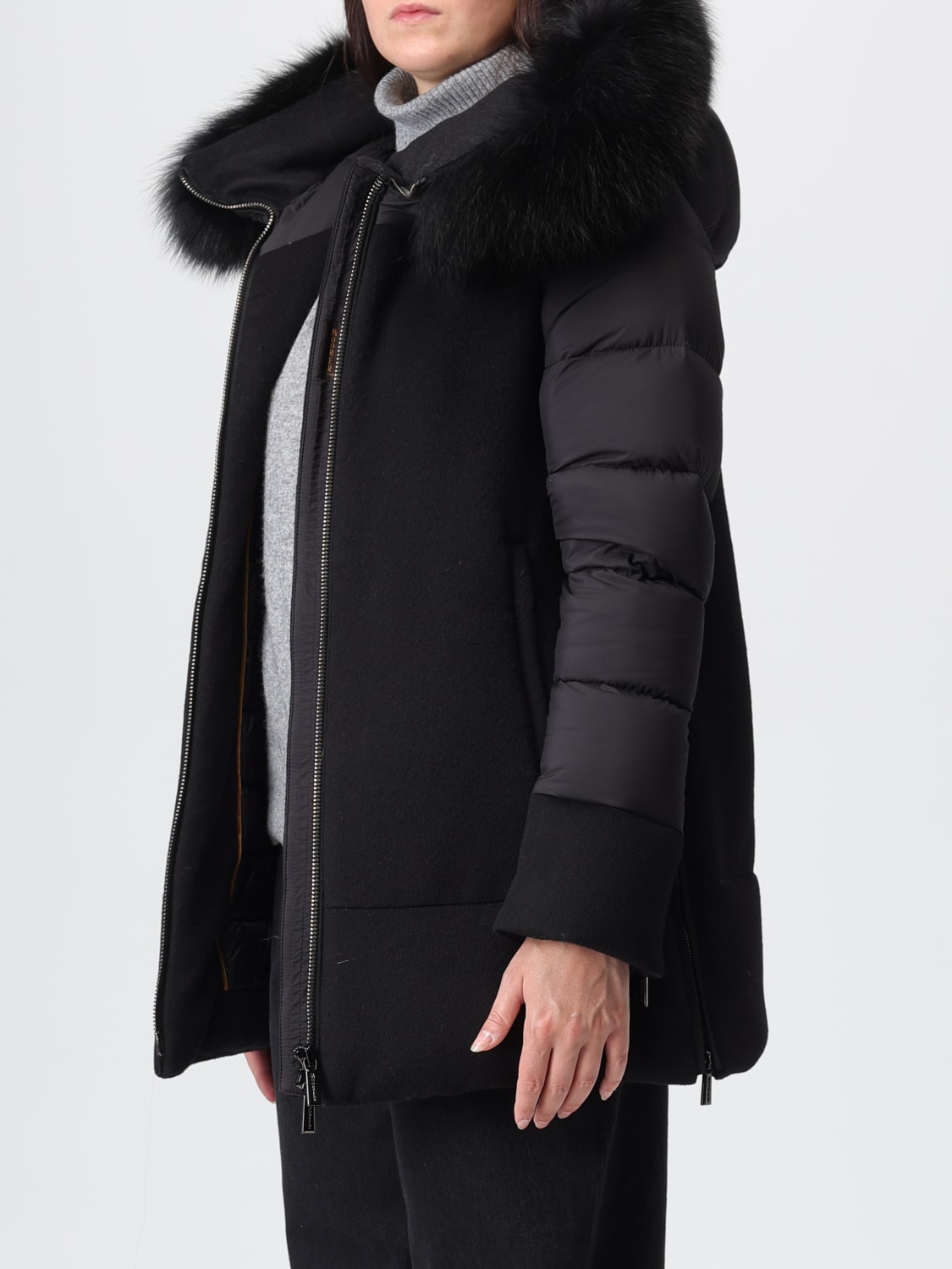 MOORER CHAQUETA: Abrigo mujer Moorer, Negro - Img 3