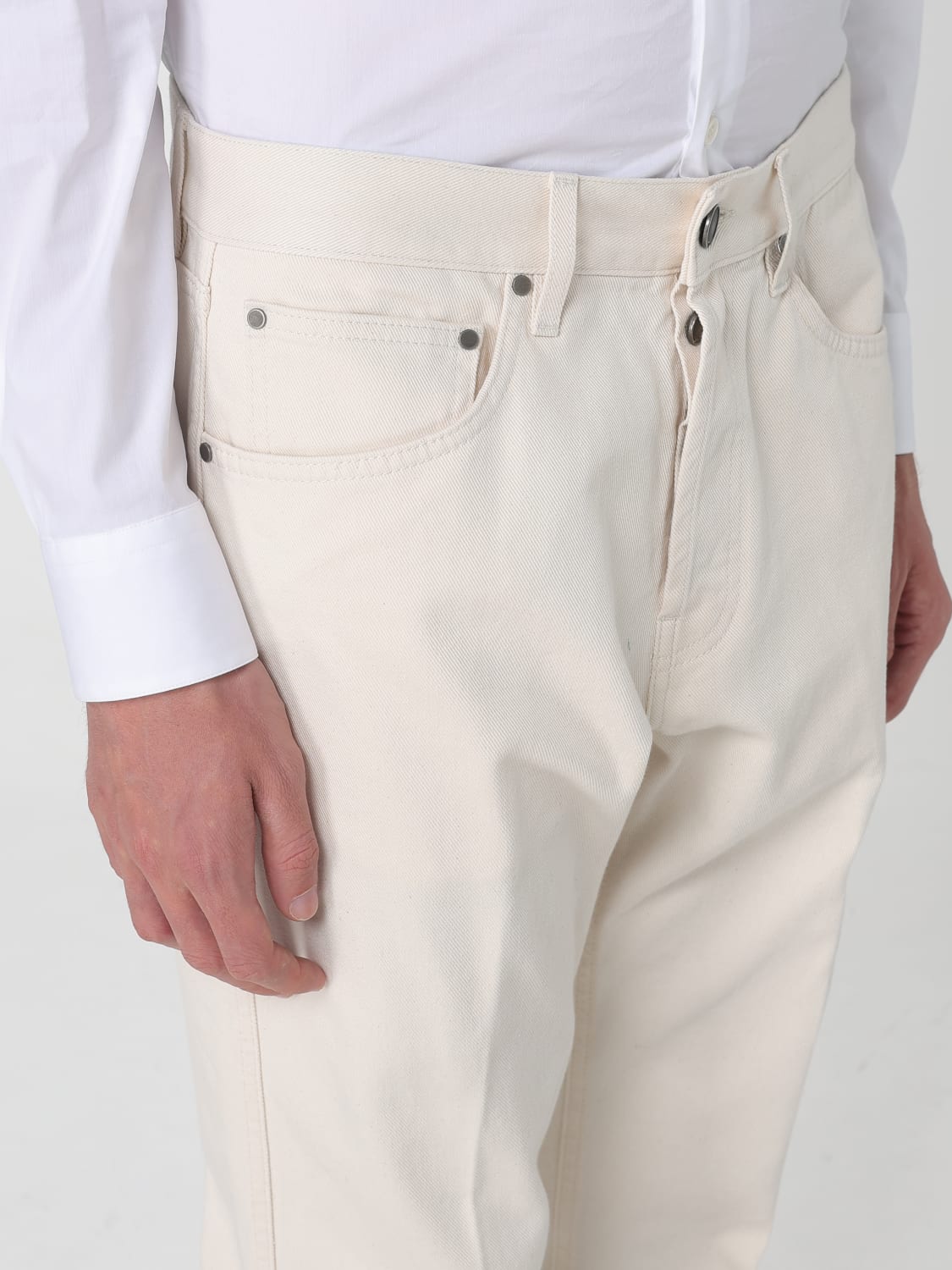 LARDINI JEANS: Jeans men Lardini, Cream - Img 3