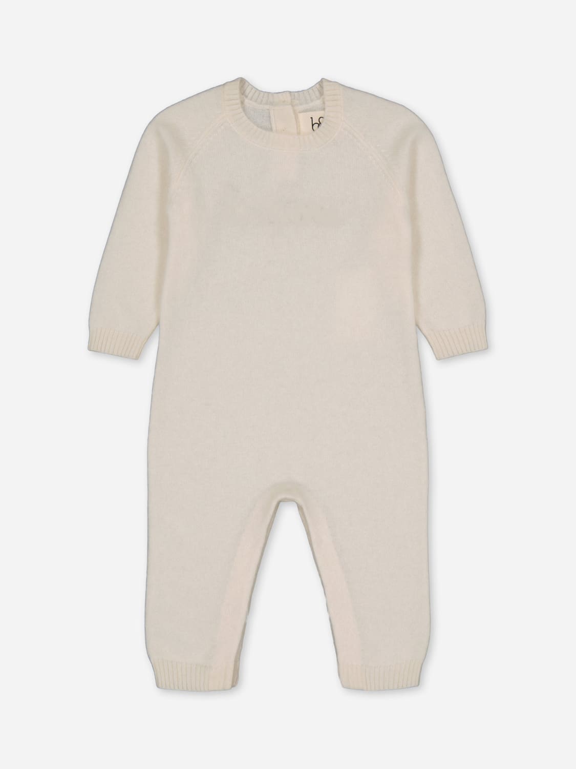 BOBBIN & TRICOT TRACKSUIT: Bobbin & Tricot baby cashmere romper, Milk - Img 1
