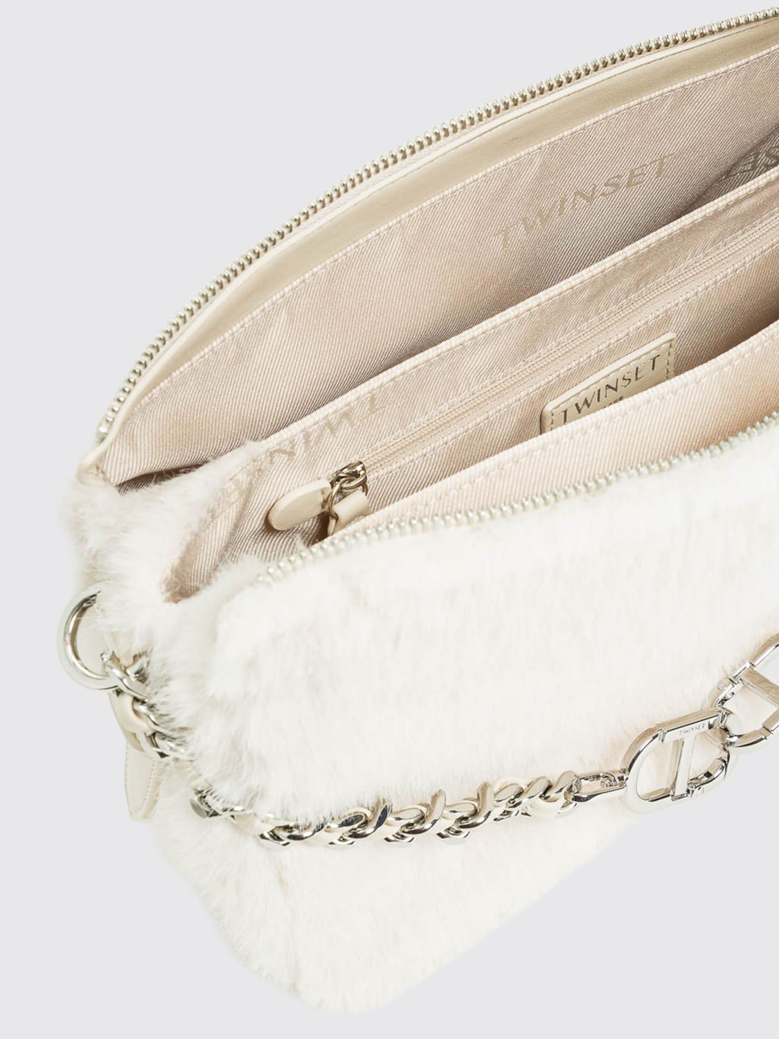 TWINSET UMHÄNGETASCHE: Schultertasche damen Twinset, Perle - Img 3