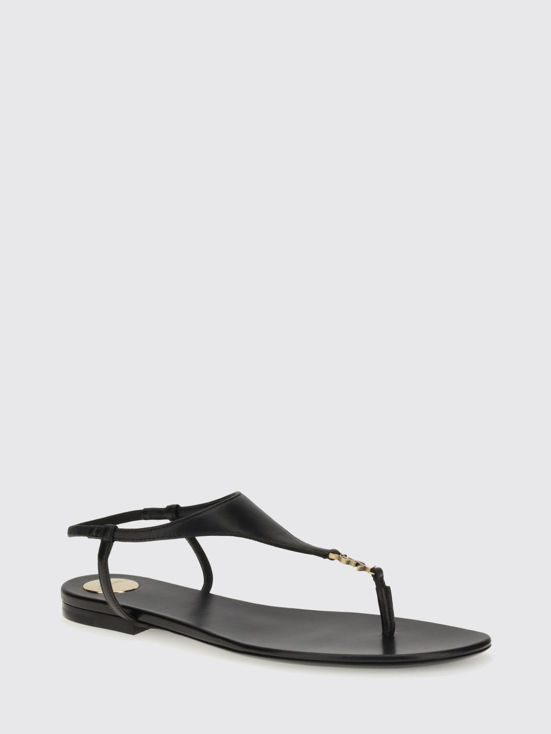 SAINT LAURENT HEELED SANDAL: Flat sandals woman Saint Laurent, Black - Img 2