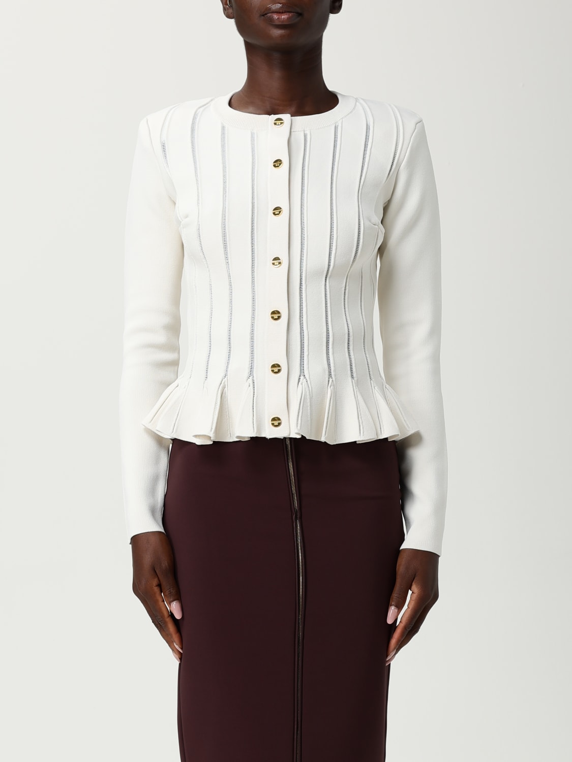 ELISABETTA FRANCHI SWEATER: Cardigan woman Elisabetta Franchi, White - Img 1
