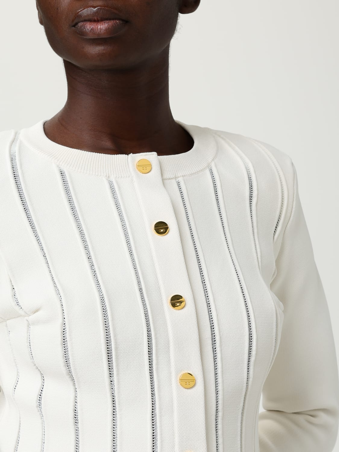 ELISABETTA FRANCHI SWEATER: Cardigan woman Elisabetta Franchi, White - Img 3