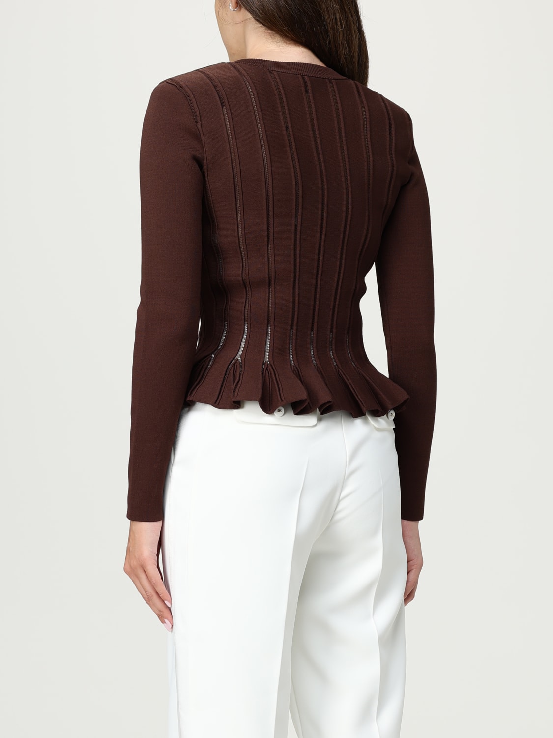ELISABETTA FRANCHI SWEATER: Cardigan woman Elisabetta Franchi, Brown - Img 2