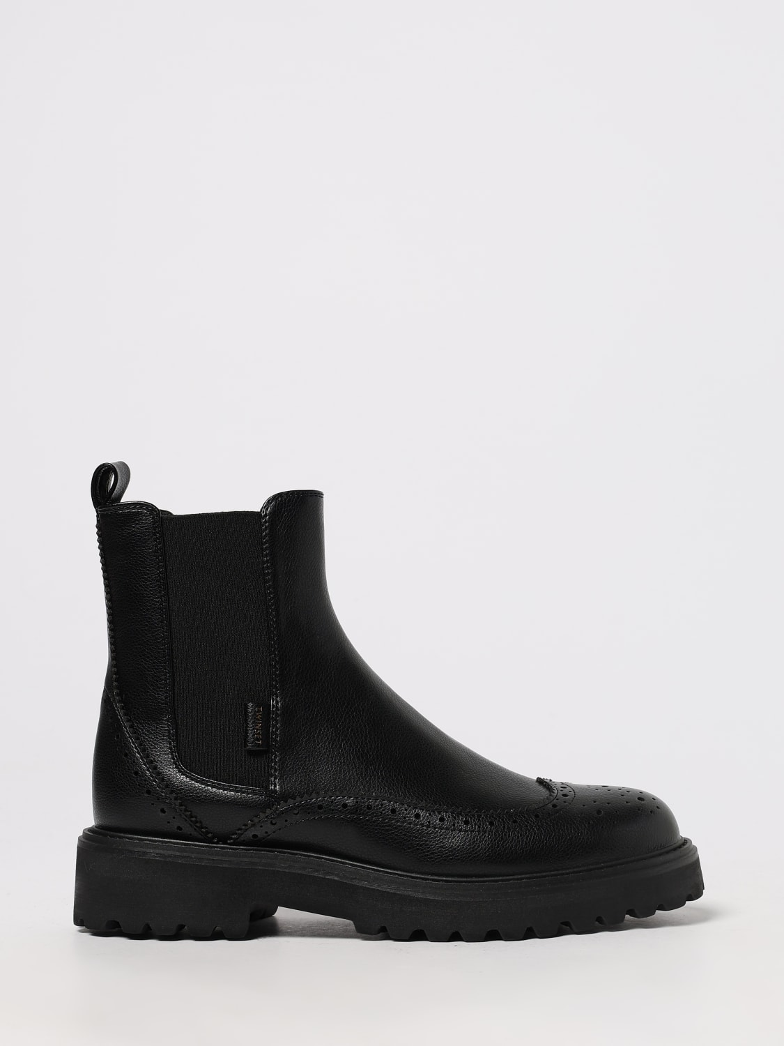 TWINSET BOOTS: Flat ankle boots woman Twinset, Black - Img 1