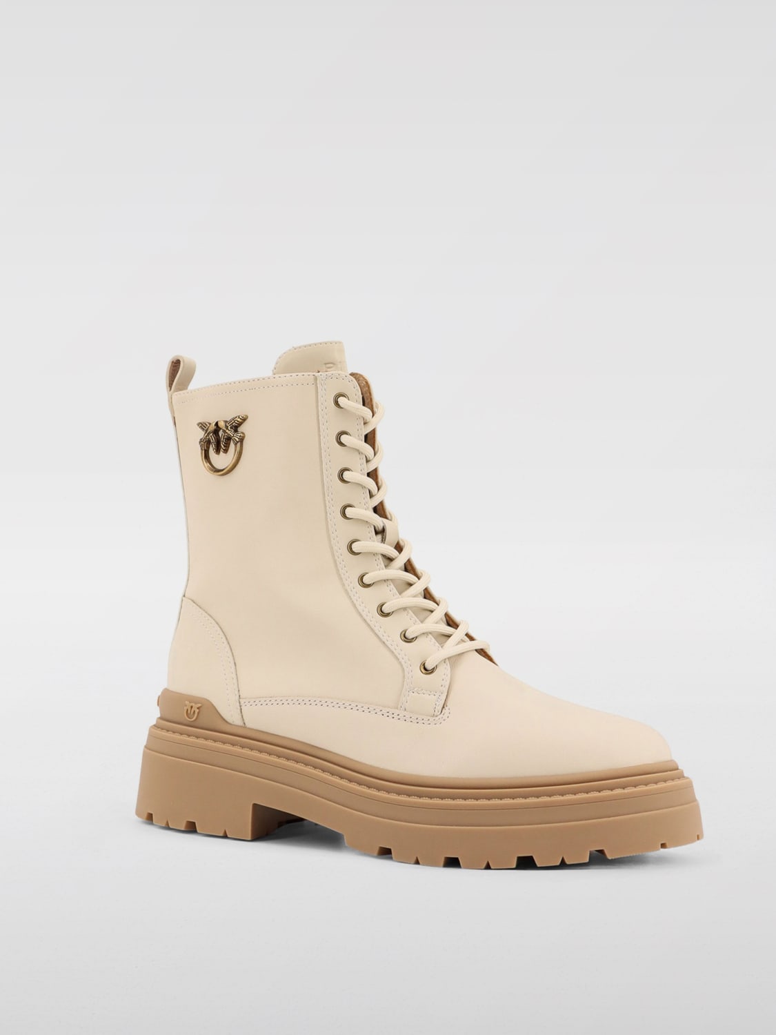 PINKO STIVALI: Stivaletto Pinko in pelle , Crema - Img 2