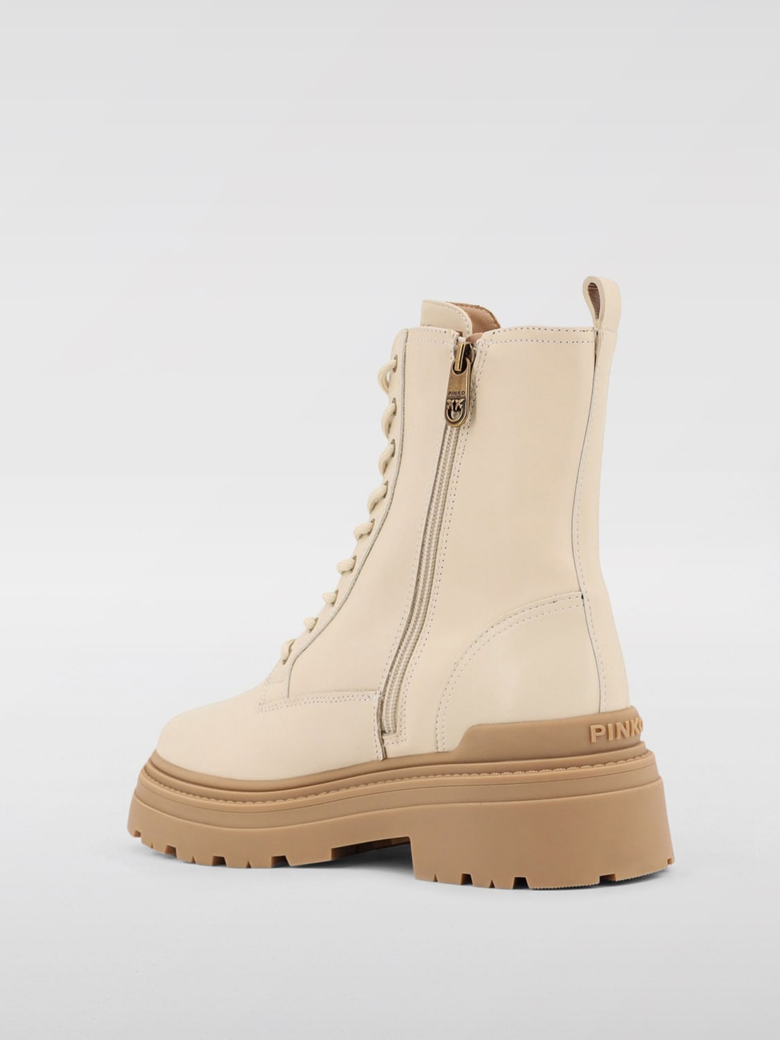 PINKO STIVALI: Stivaletto Pinko in pelle , Crema - Img 3