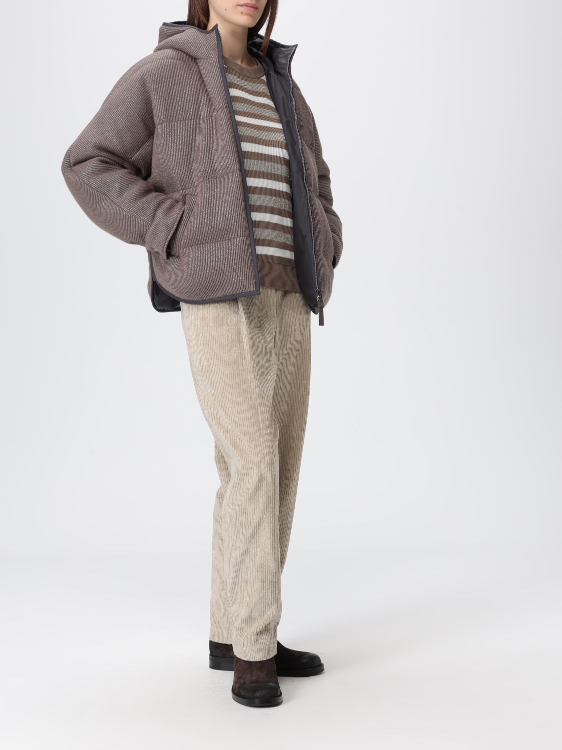 BRUNELLO CUCINELLI CHAQUETA: Chaqueta mujer Brunello Cucinelli, Marrón - Img 2