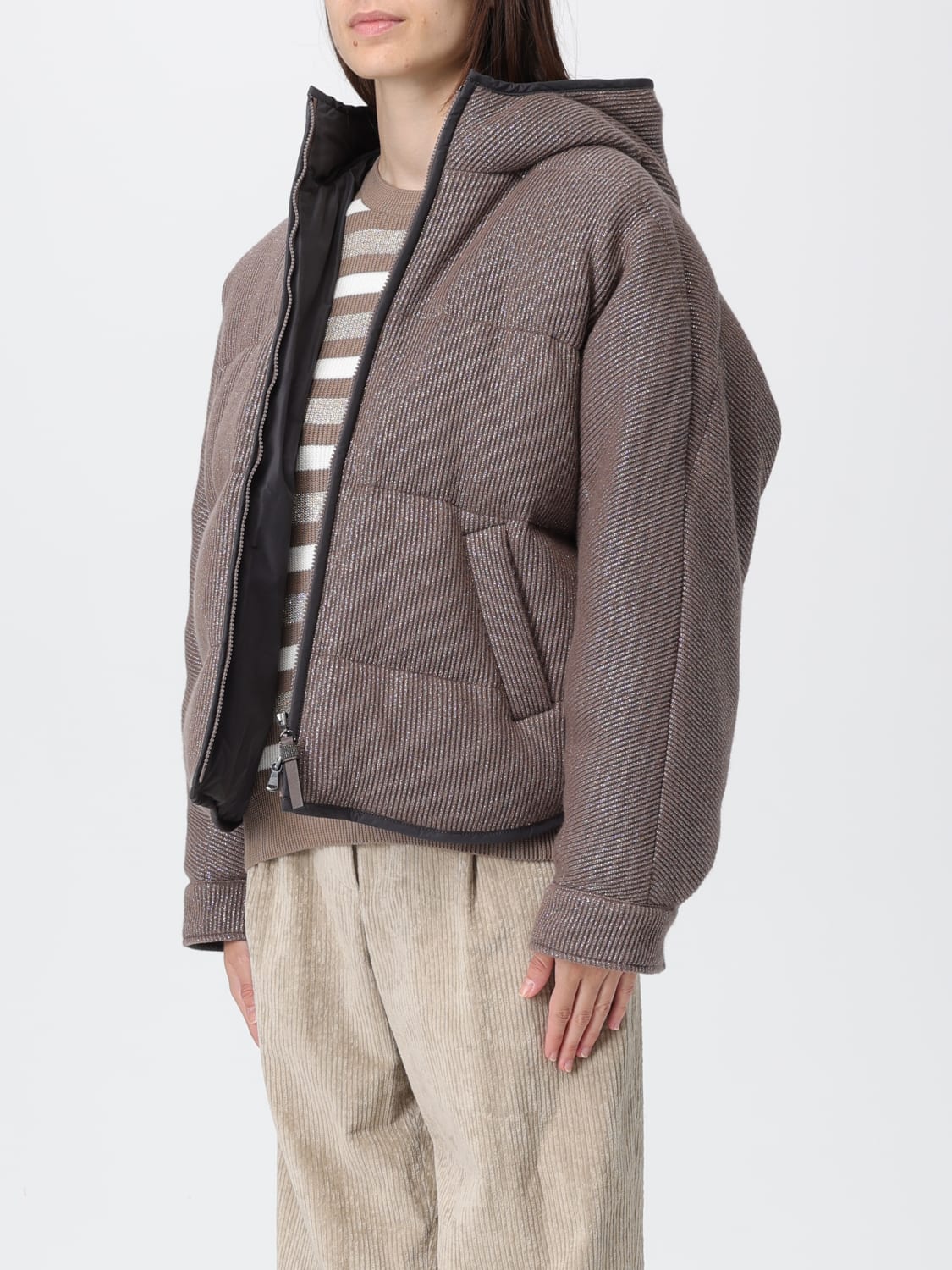 BRUNELLO CUCINELLI CHAQUETA: Chaqueta mujer Brunello Cucinelli, Marrón - Img 4