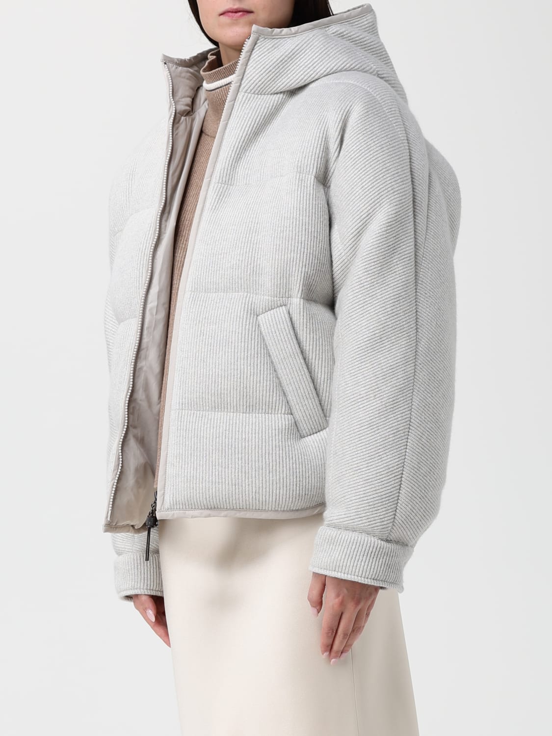 BRUNELLO CUCINELLI JACKET: Jacket woman Brunello Cucinelli, Silver - Img 4