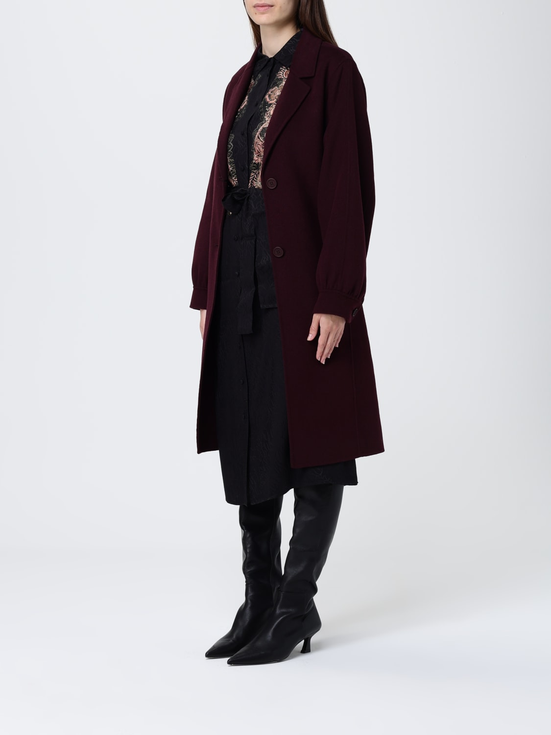 TWINSET COAT: Coat woman Twinset, Wine - Img 3