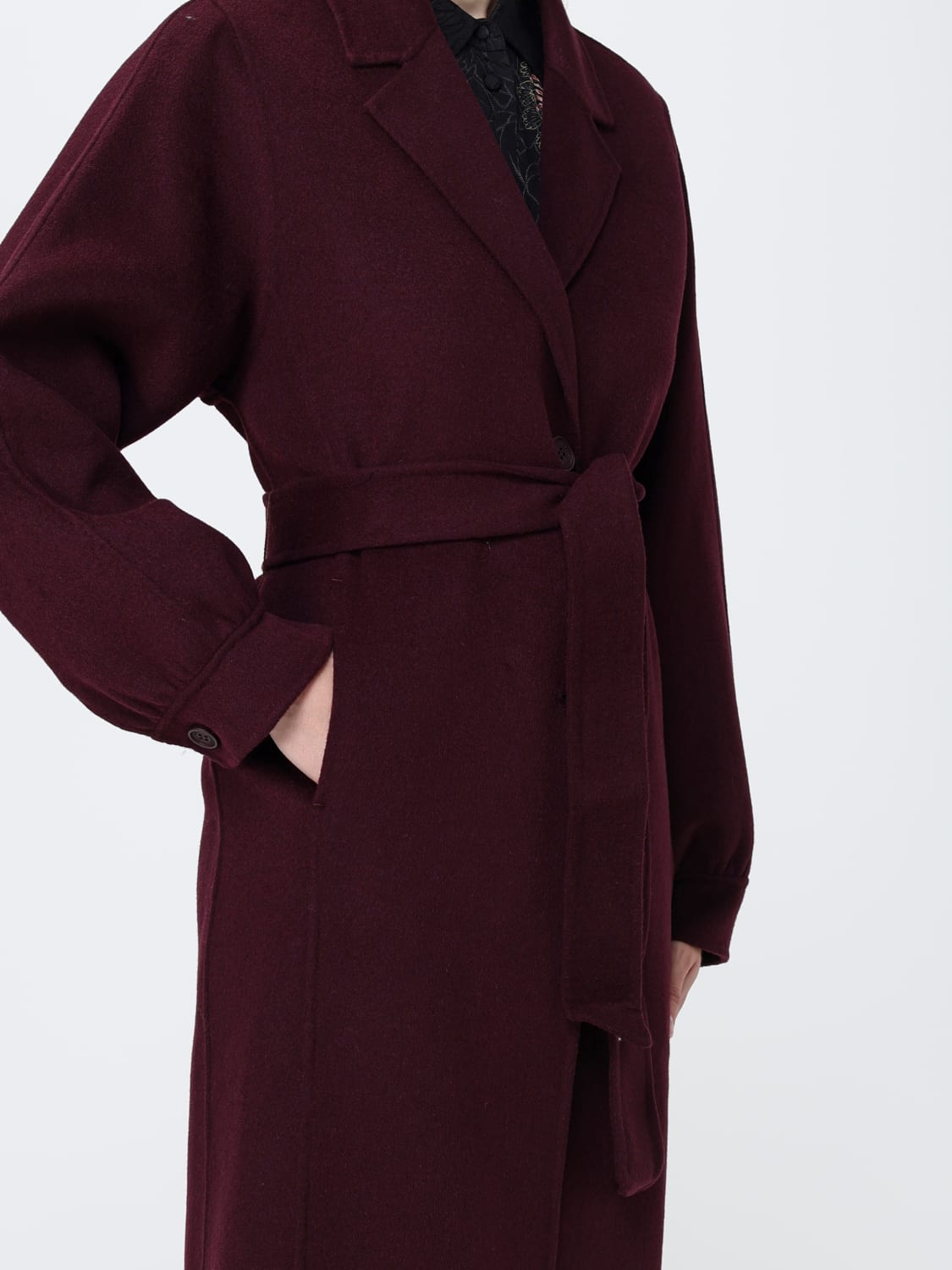 TWINSET COAT: Coat woman Twinset, Wine - Img 4