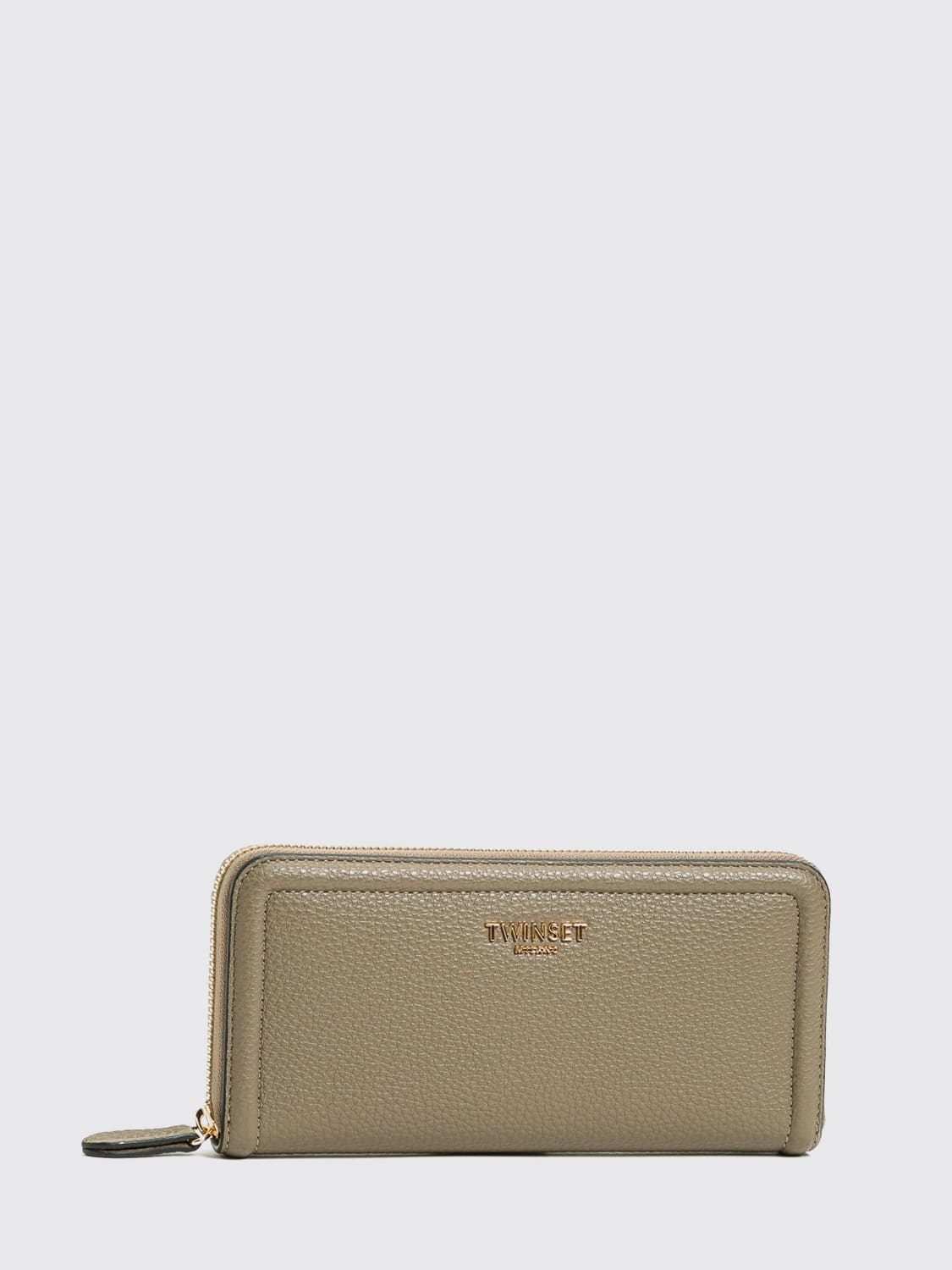 TWINSET PORTAFOGLIO: Portafoglio Twinset in pelle sintetica a grana , Fango - Img 2