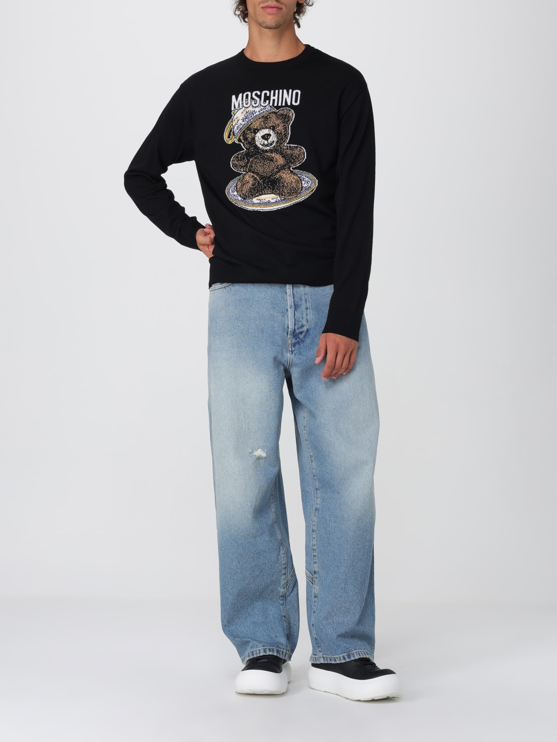 MOSCHINO COUTURE 毛衣: 毛衣 男士 Moschino Couture, 黑色 - Img 2