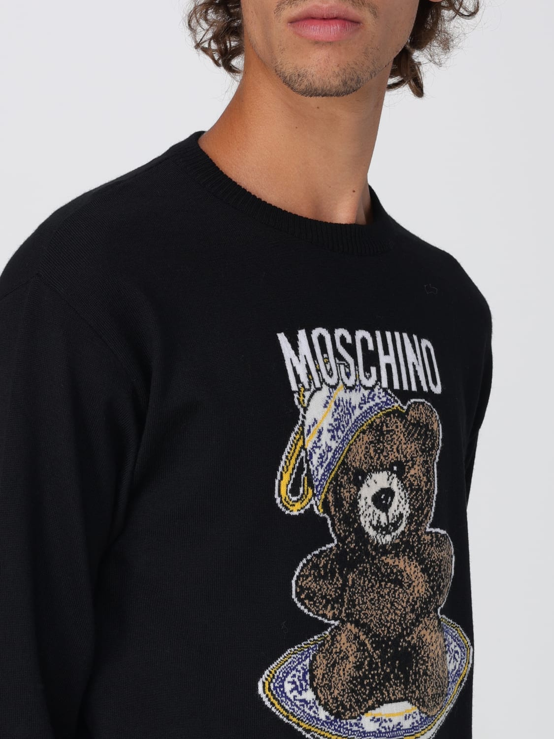 MOSCHINO COUTURE 毛衣: 毛衣 男士 Moschino Couture, 黑色 - Img 5