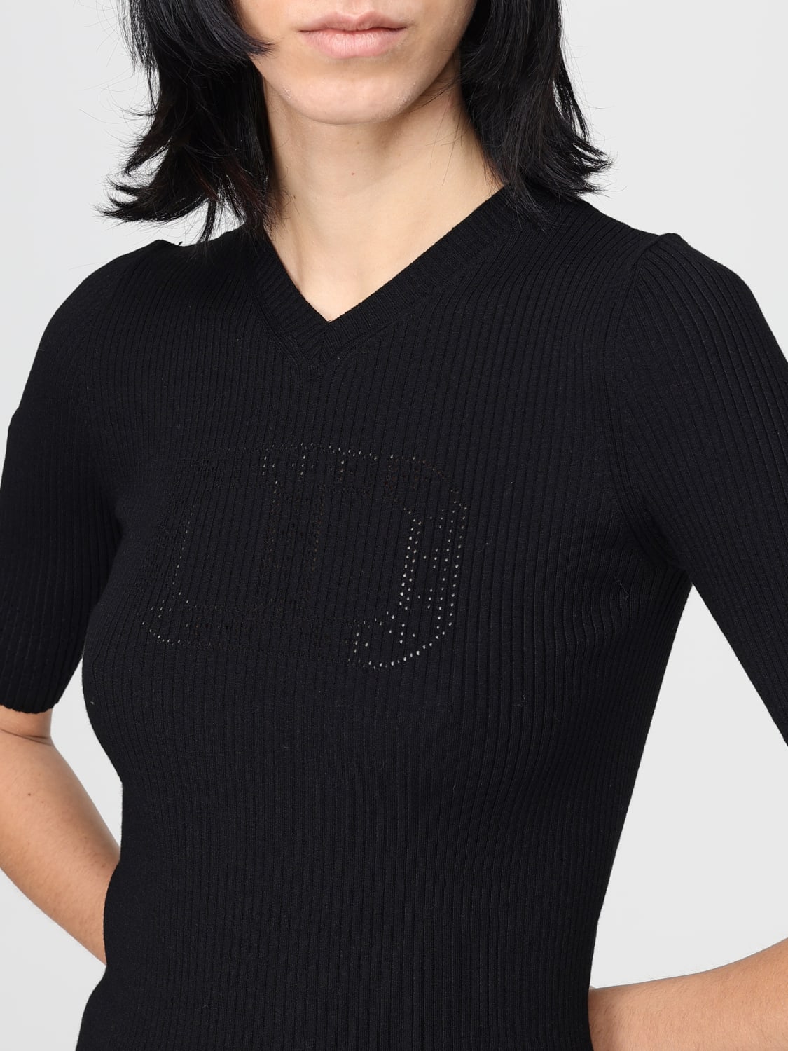 TWINSET TOP: Top in maglia Twinset , Nero - Img 3