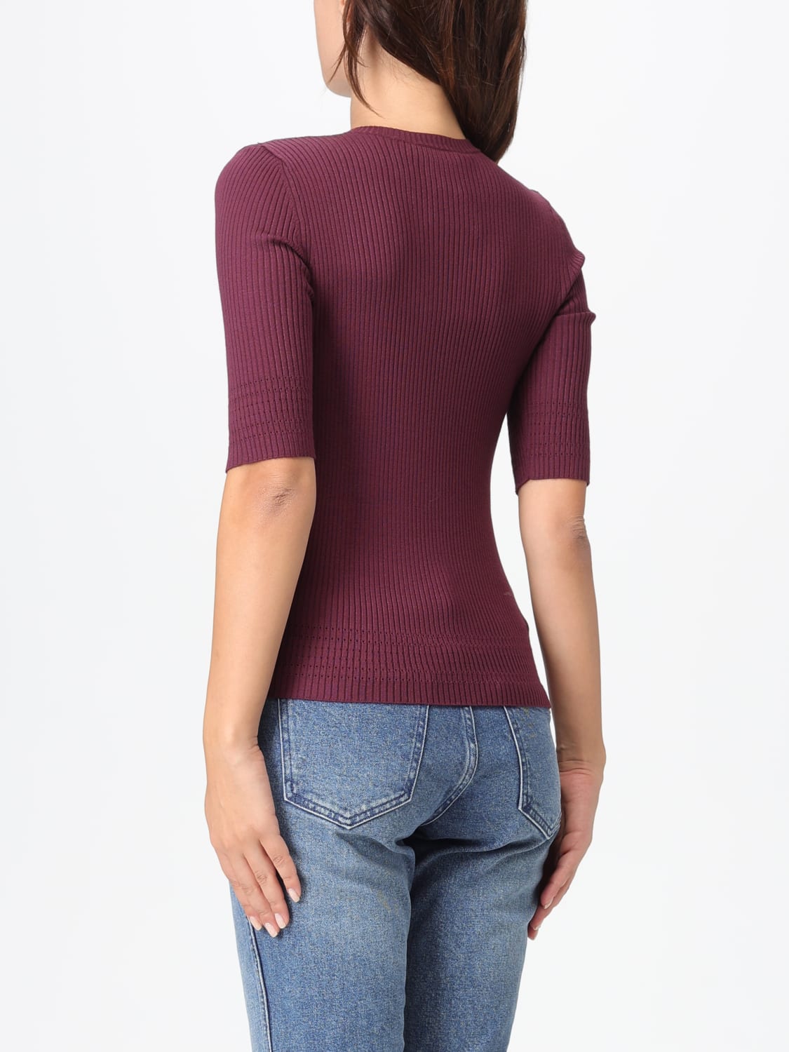 TWINSET TOP: Top in maglia Twinset , Vino - Img 2
