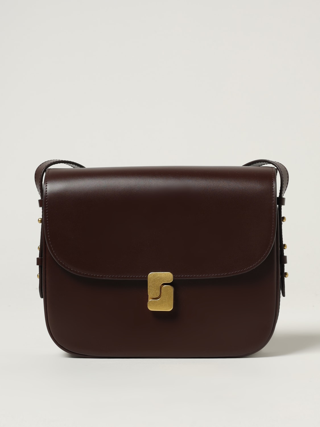 SOEUR BORSA A TRACOLLA: Borsa Bellissima Large Soeur in pelle , Cacao - Img 1