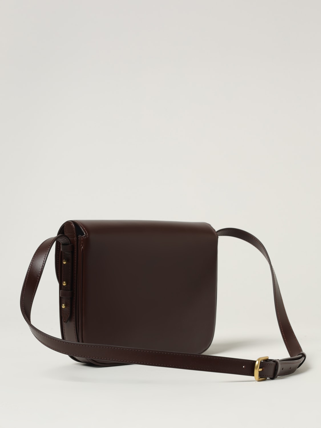 SOEUR BORSA A TRACOLLA: Borsa Bellissima Large Soeur in pelle , Cacao - Img 2