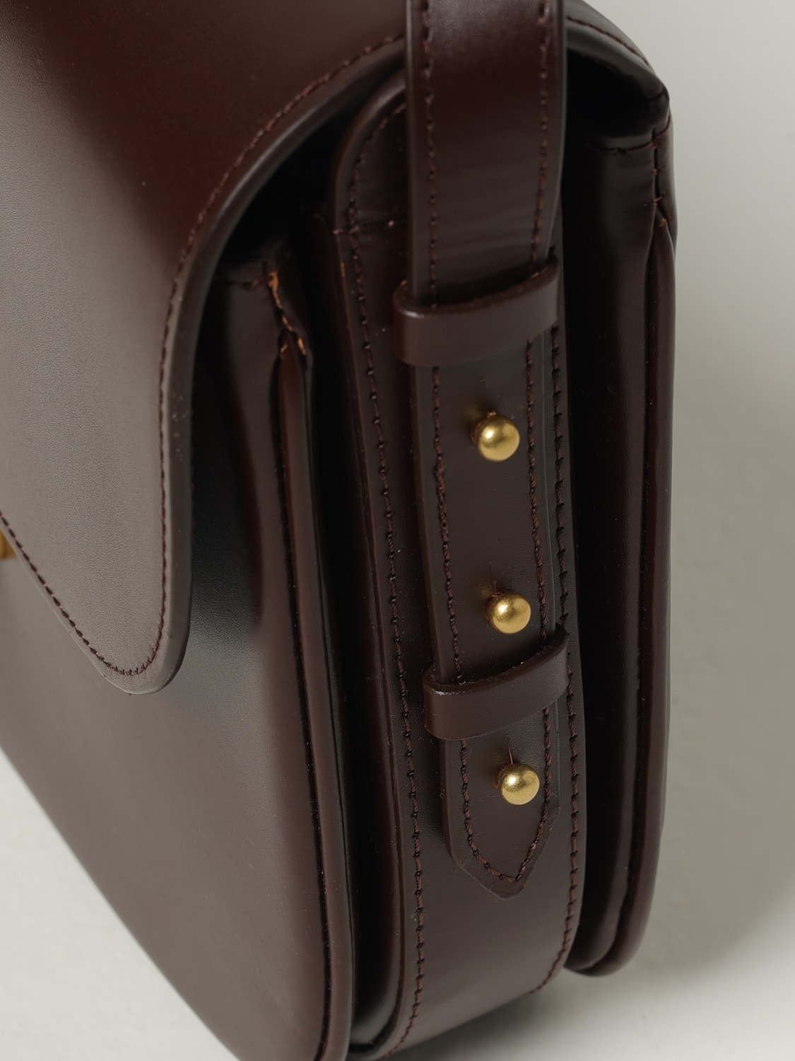 SOEUR BORSA A TRACOLLA: Borsa Bellissima Large Soeur in pelle , Cacao - Img 3