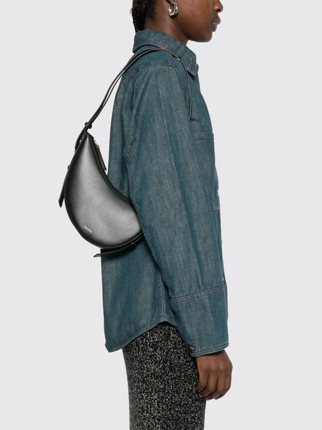 SOEUR BORSA A SPALLA: Borsa Wino Mini Soeur in pelle , Nero - Img 2