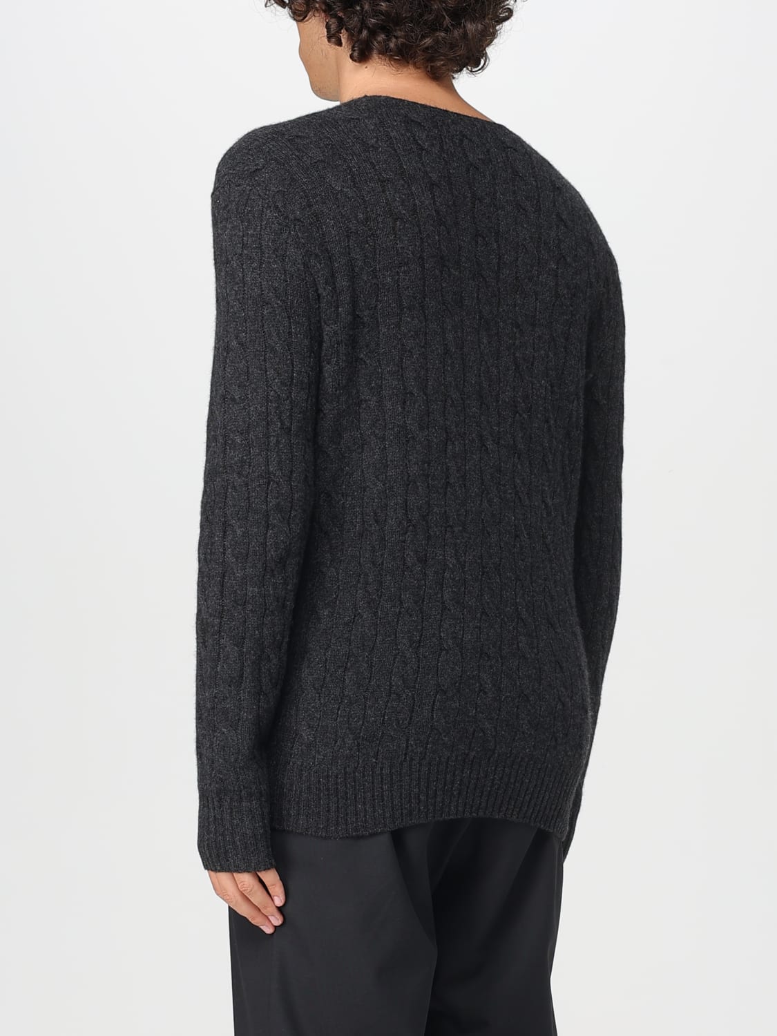 POLO RALPH LAUREN MAGLIA: Maglione Polo Ralph Lauren in lana e cashmere tricot, Grigio - Img 2