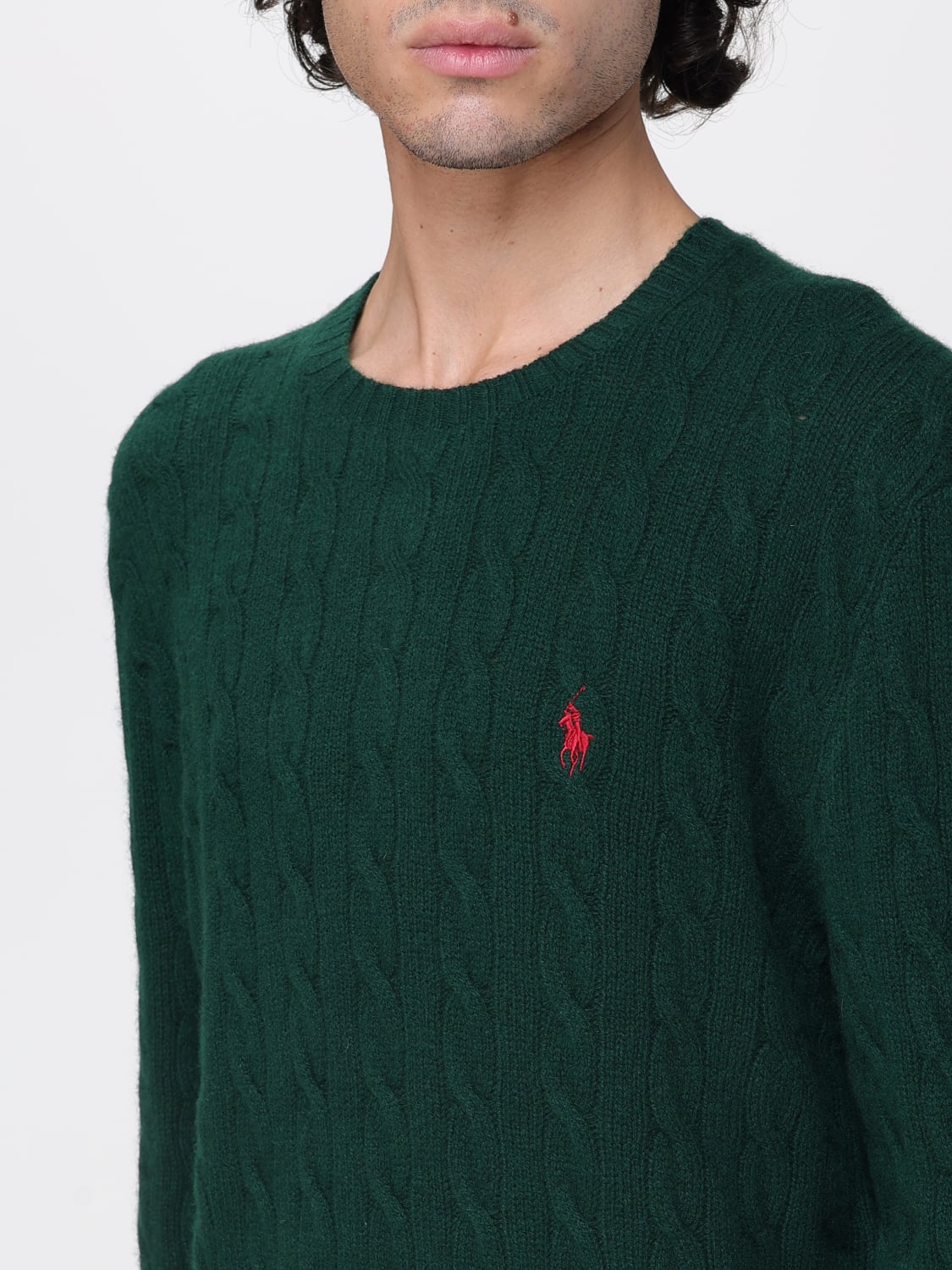 POLO RALPH LAUREN MAGLIA: Maglione Polo Ralph Lauren in lana e cashmere tricot, Fango - Img 3