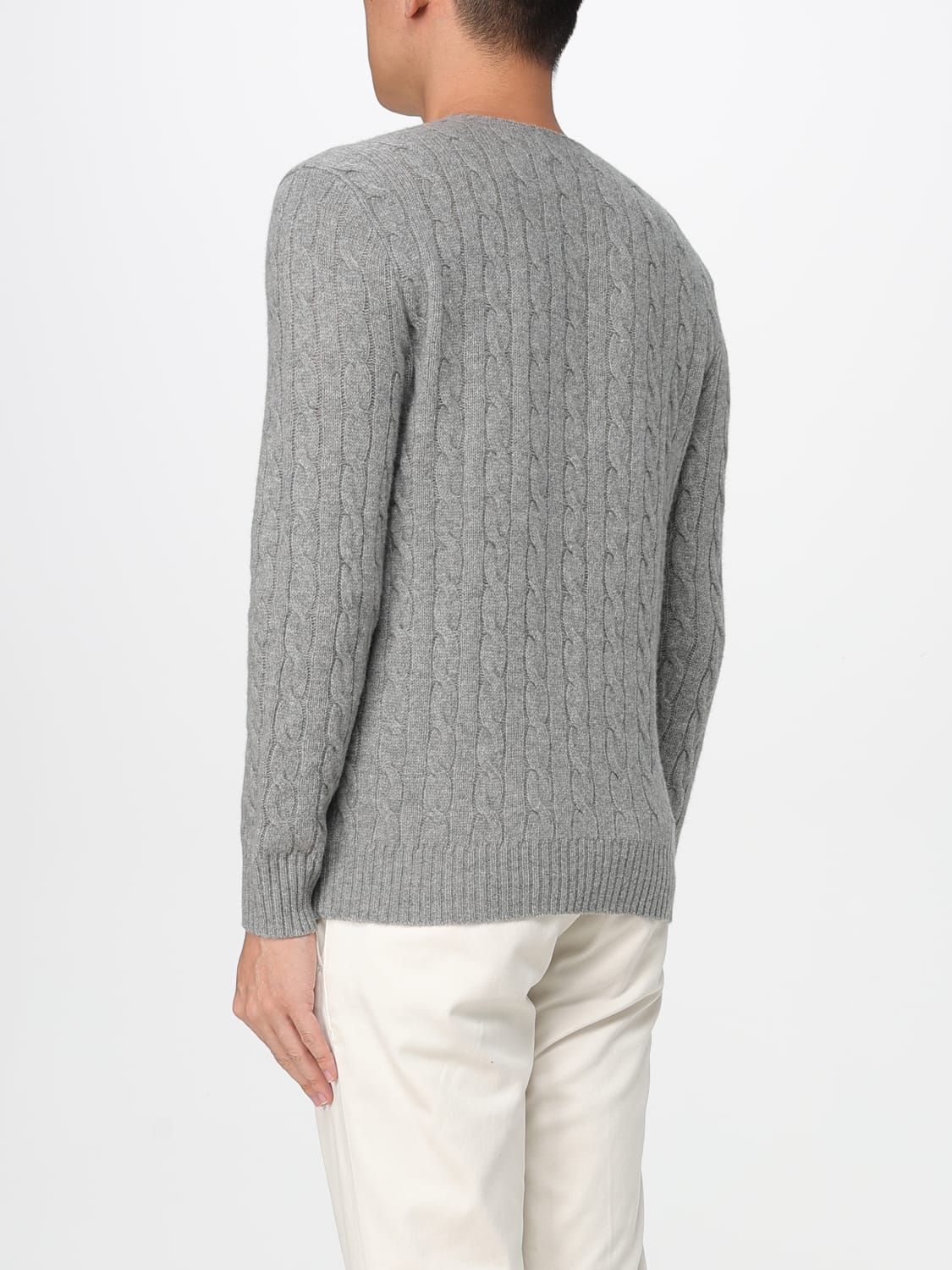 POLO RALPH LAUREN MAGLIA: Maglione Polo Ralph Lauren in lana e cashmere tricot, Grigio 1 - Img 2