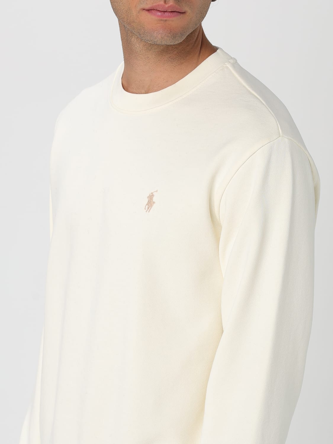 POLO RALPH LAUREN FELPA: Felpa basic Polo Ralph Lauren in cotone , Crema - Img 3