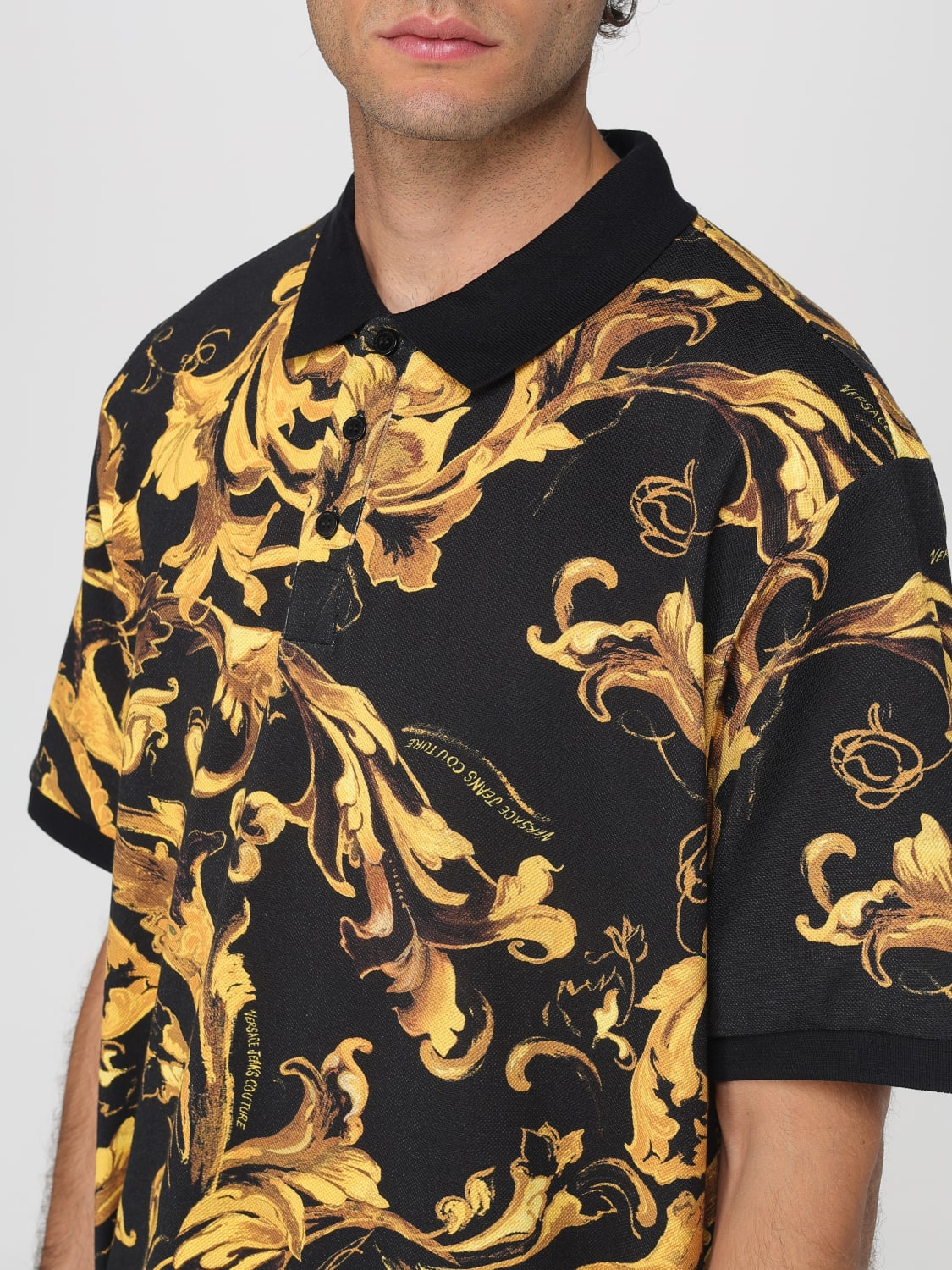 VERSACE JEANS COUTURE POLO: Polo herren Versace Jeans Couture, Schwarz - Img 3