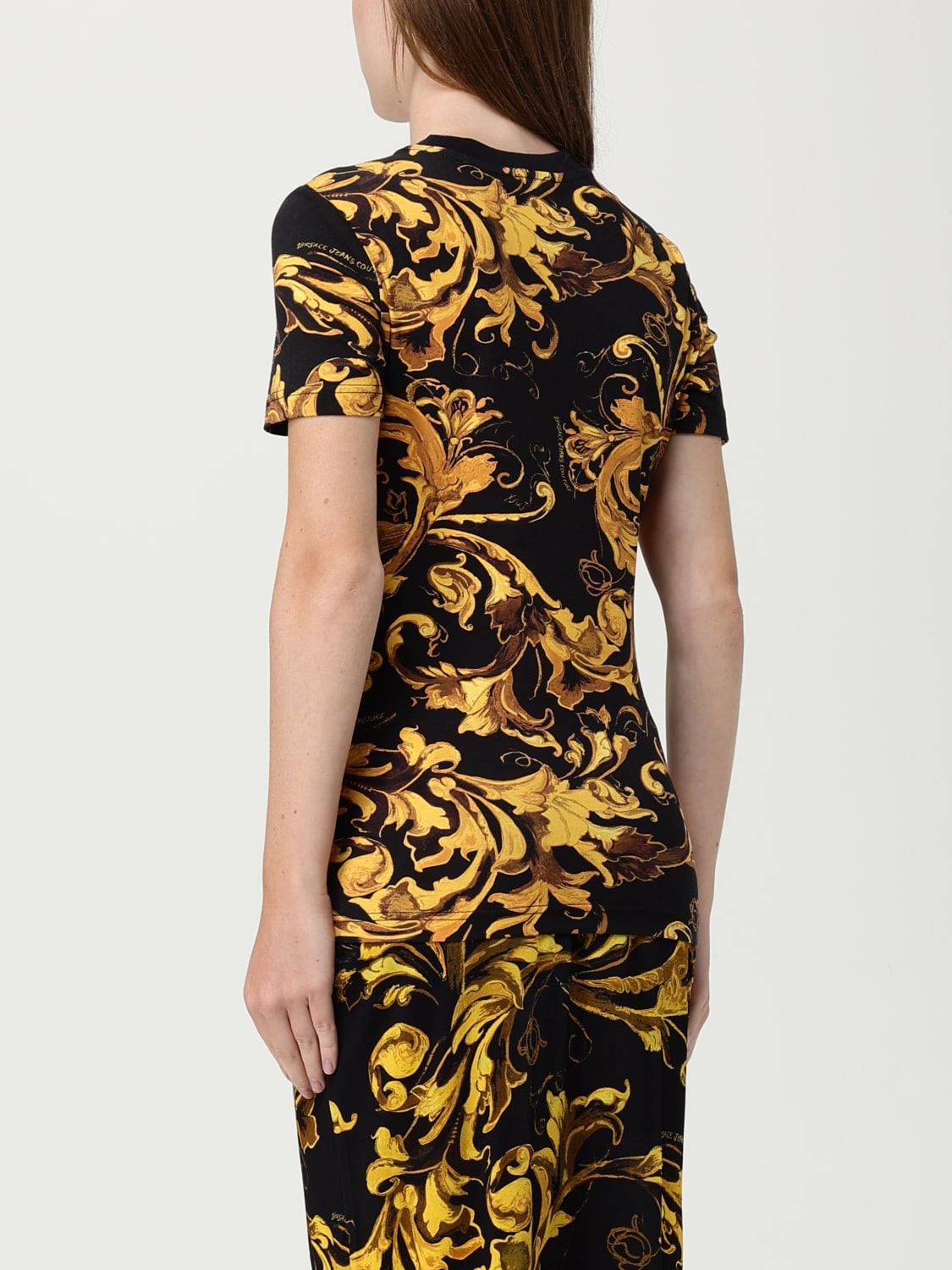 VERSACE JEANS COUTURE T-SHIRTS: T-shirt in cotone barocca Versace Jeans Couture, Nero - Img 2